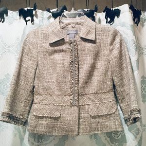 Ann Taylor cream tweed sport coat